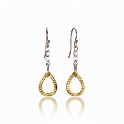 Sterling Silver Gold plated Tear drop earrings for Women and Girls