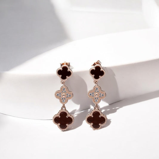 Rosegold Floral motif drop earrings for Women and girls