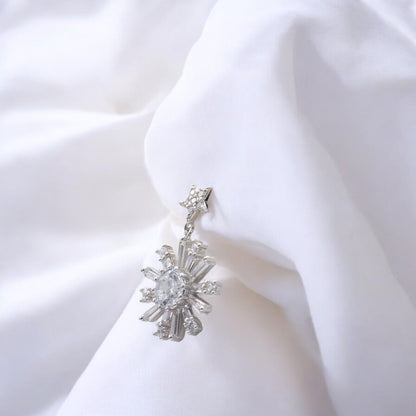 Sterling Silver Snow flake earrings for women and girls