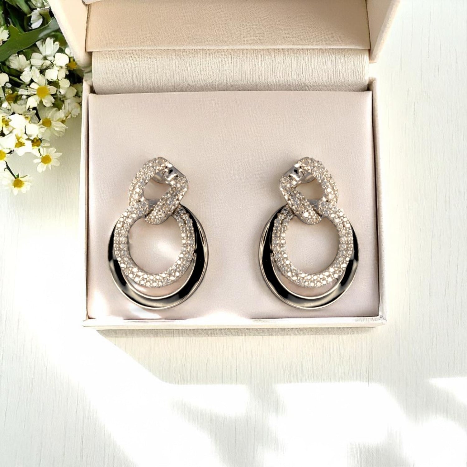 Sterling Silver Round loop Earrings for Women and Girls