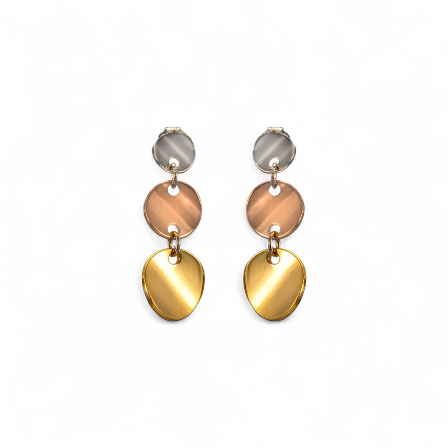 Sterling Silver Round Shaped Dangle Earrings for Women and Girls