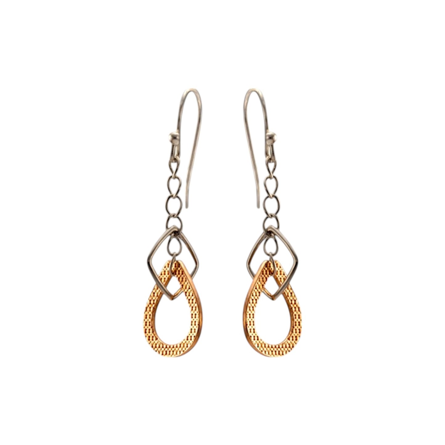 925 Sterling Silver Rose Gold Plated Teardrop Earrings for Women & Girls