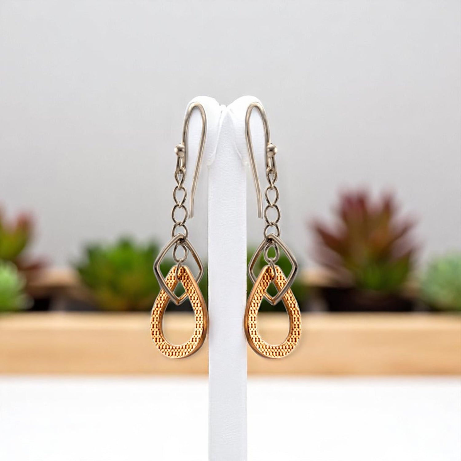 925 Sterling Silver Rose Gold Plated Teardrop Earrings for Women & Girls