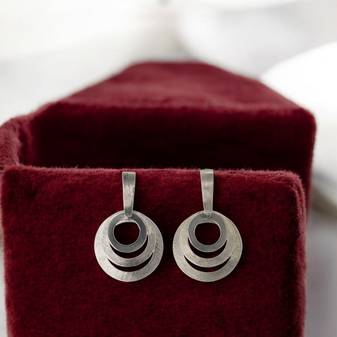 Sterling silver round cut Drop earrings for women and girls