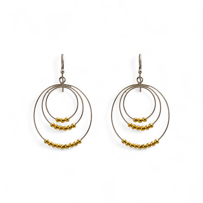 Sterling Silver Round Design Hook Earrings for Women and Girls