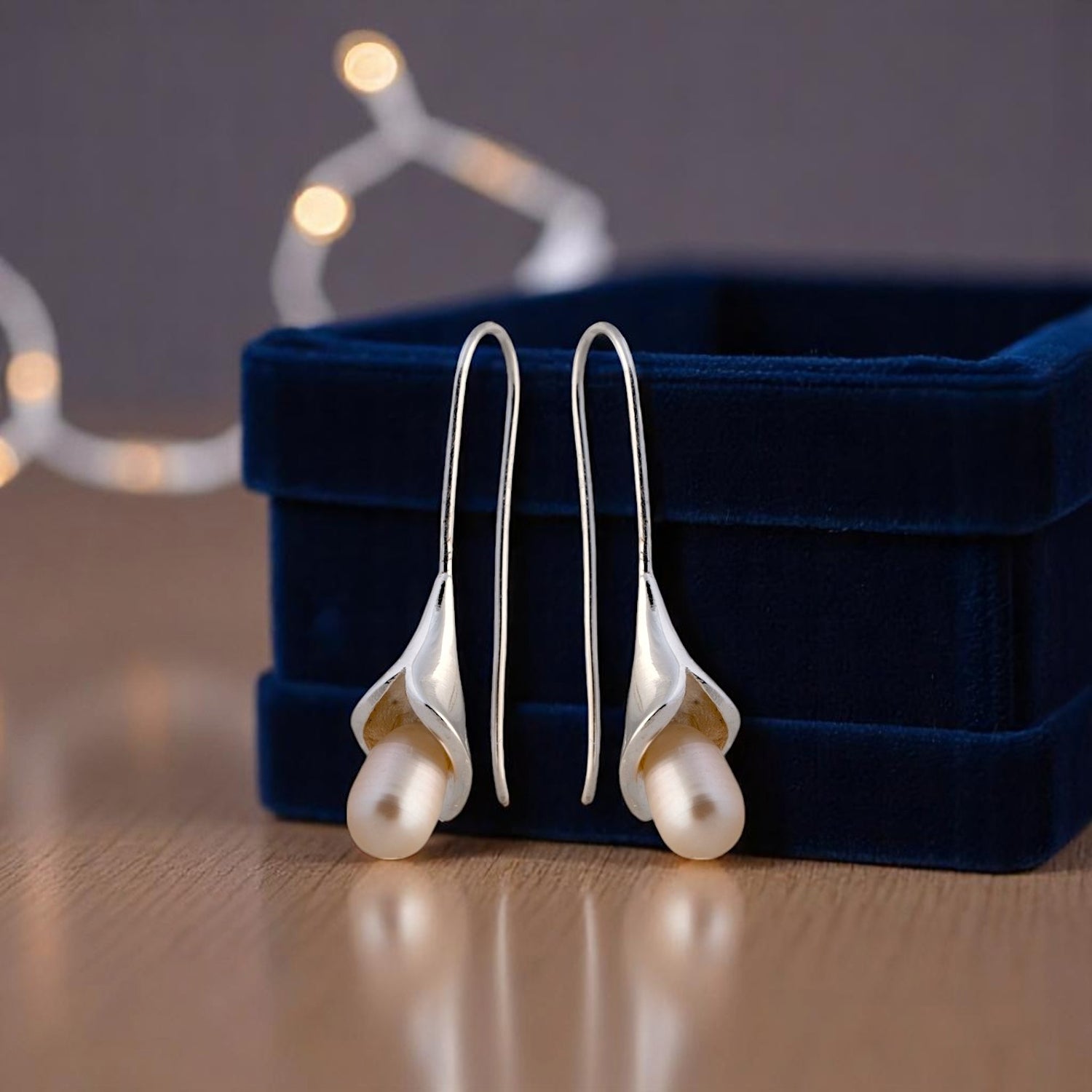 Sterling Silver Blooming Flower pearl Earring for Women and Girls
