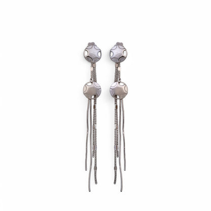 925 Sterling Silver Round Chain Drop Earrings for Women & Girls