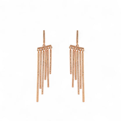 925 Sterling Silver Rose Gold Plated Chandelier Studded Earrings for Women & Girls
