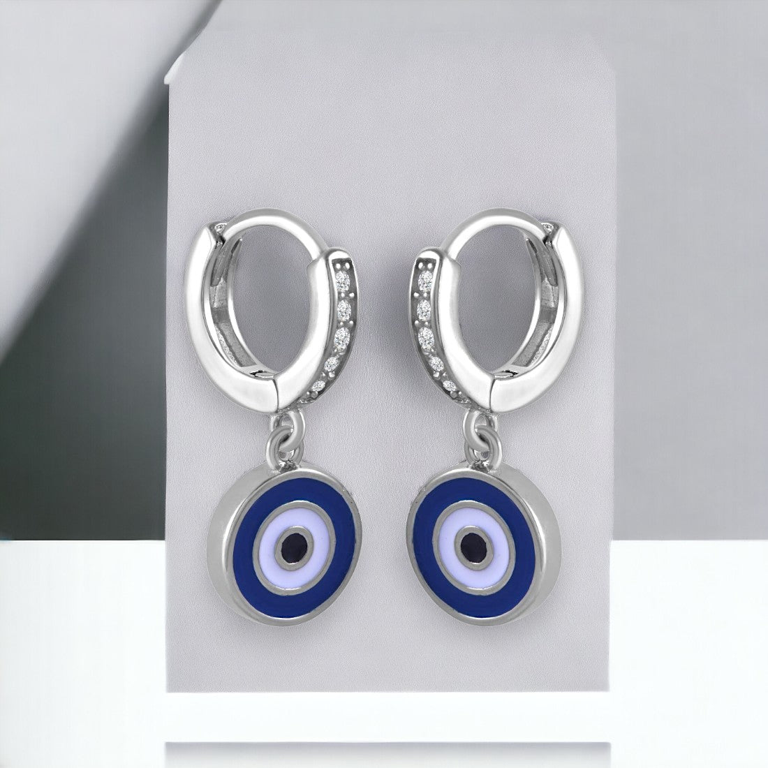 Protect Your Style with Round Evil Eye Hoop Earrings Rihi by P. C. Chandra Jewellers