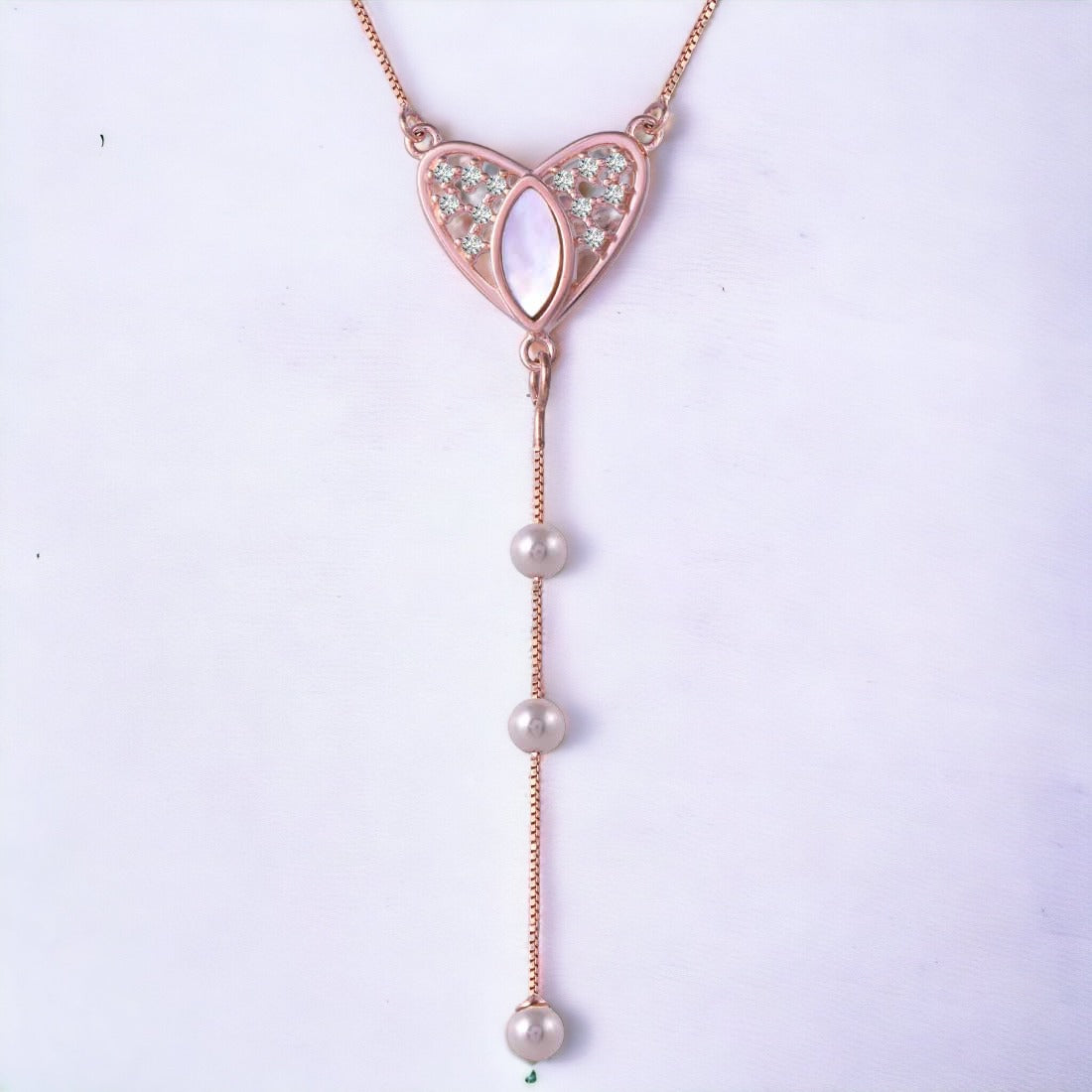Rose Gold Heart Necklace For Women & Girls