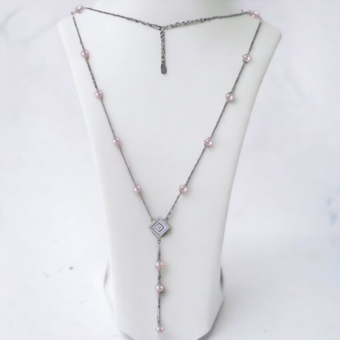 Cube String Silver Necklace For Women & Girls