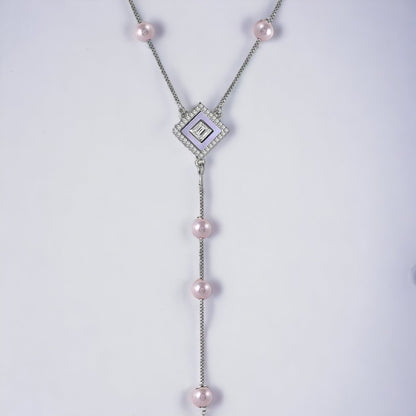 Cube String Silver Necklace For Women & Girls