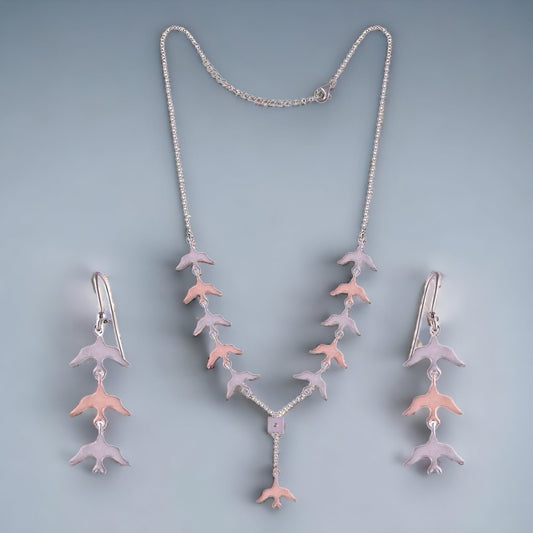 Birds Necklace With Earring Set