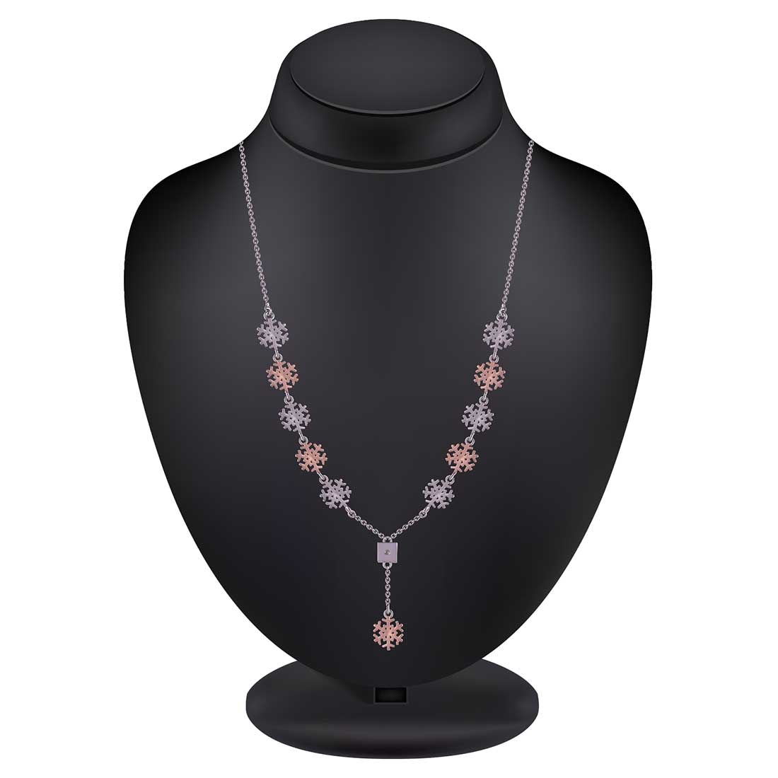 Snow-Flake Necklace With Earring Set