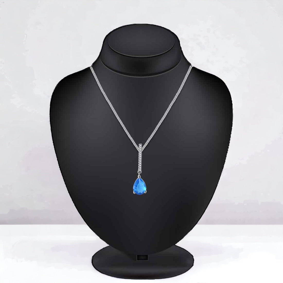 Blue Stone Pendant & Earring Set(without Chain)for Women And Girls