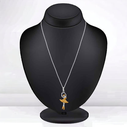 Gold Plating Dancing Doll Pendant Chain & Earring Set For Women And Girls
