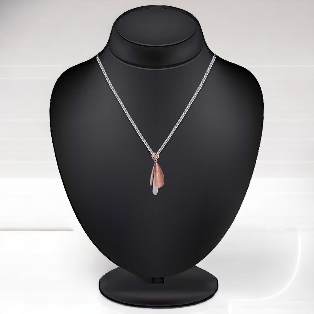 RoseGold Petals Pendant With Earring Set
