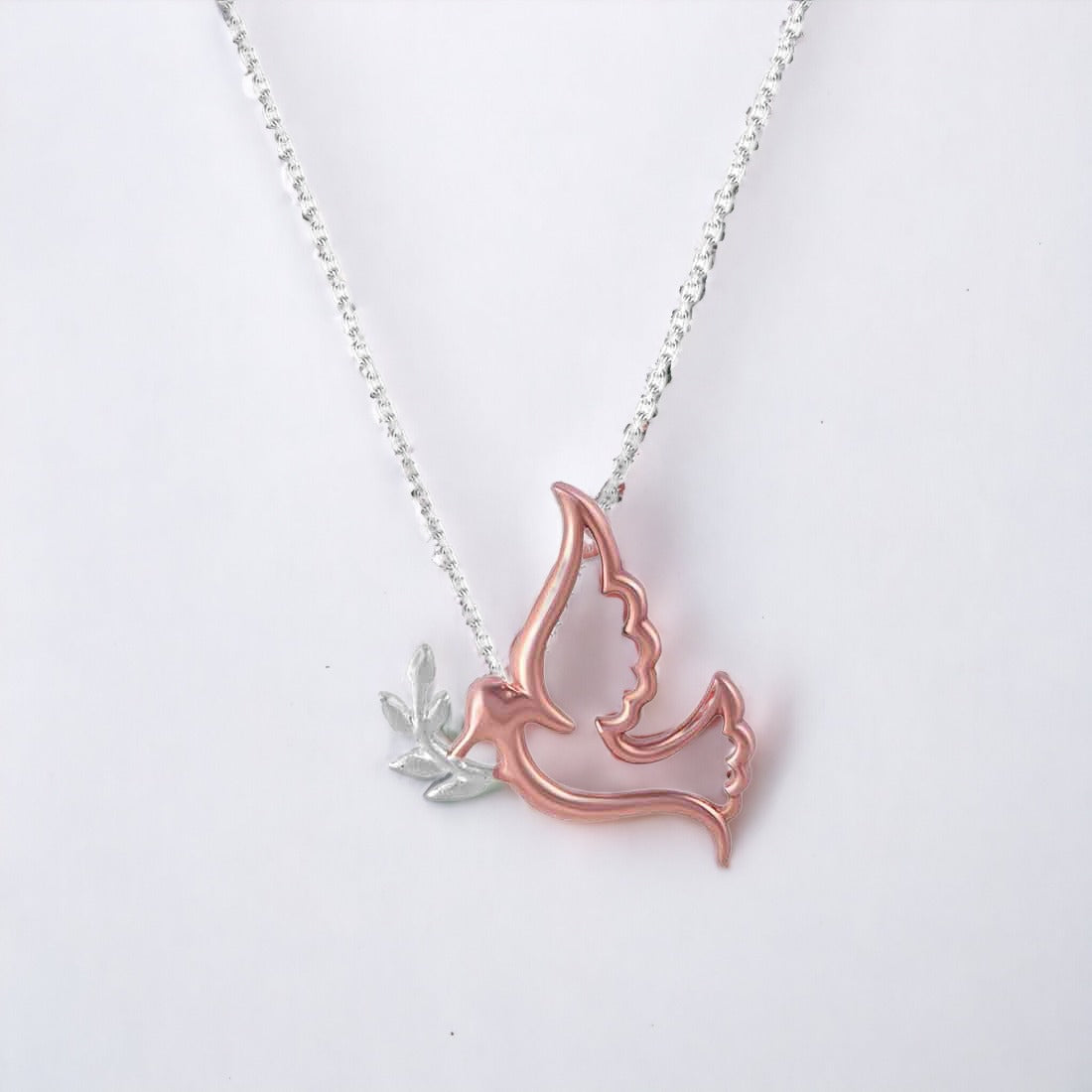 Flying Bird Pendant With Chain & Earring Set For Women And Girls
