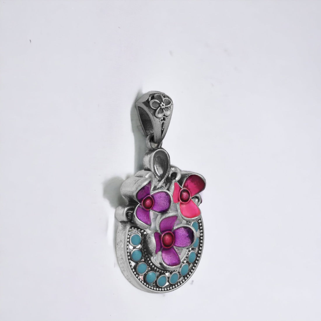 Moon Tarnish Oxidized Tulip Pendant For Women & Girls(Without Chain)