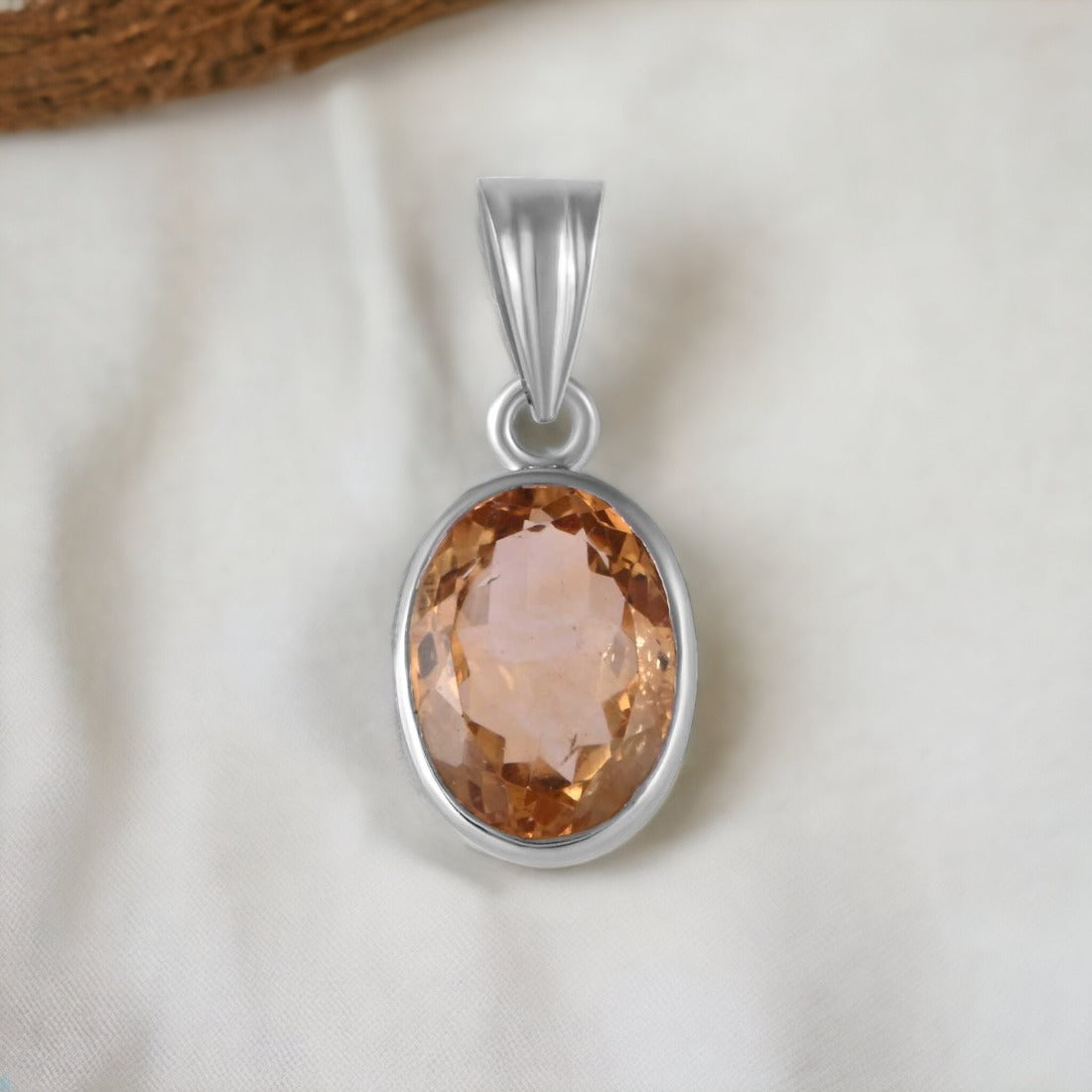 Certified Natural Citrine (Local Name Yellow Topaz) Pendant For Men & Women