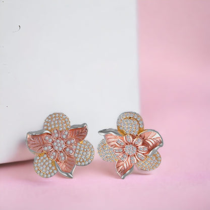 Flower-petal Pendant And Earring Set For Women & Girls