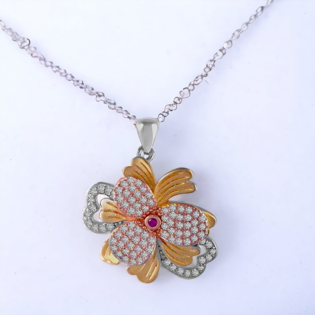 Primrose Flower Pendant & Earring Set For Women And Girls