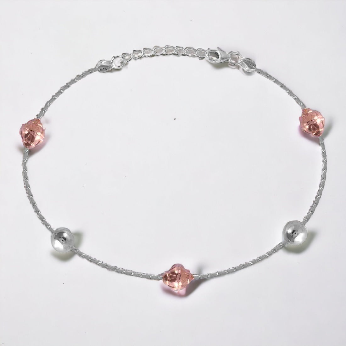 Anklet With Rosegold Balls For Women & Girls