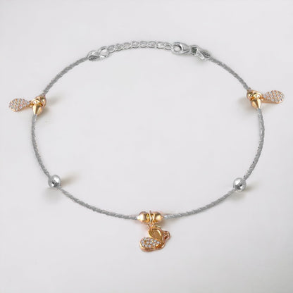Gold Plated Butterfly Charm Anklet For Women & Girls