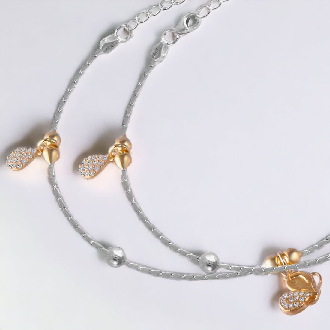Gold Plated Butterfly Charm Anklet For Women & Girls