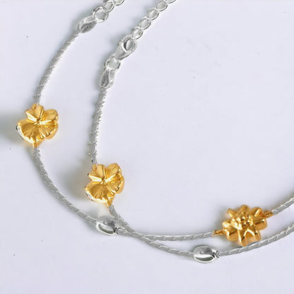 Gold Plated Stud Anklet For Women & Girls