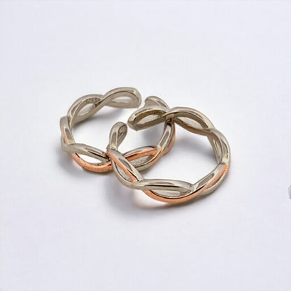 Chain Rosegold-silver Toe Ring