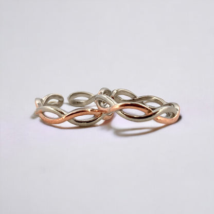 Chain Rosegold-silver Toe Ring