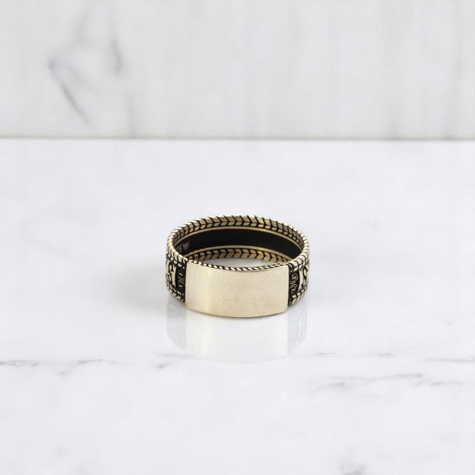 Sterling Silver EterKnight Oxidised Thumb Ring For Men – Rihi by