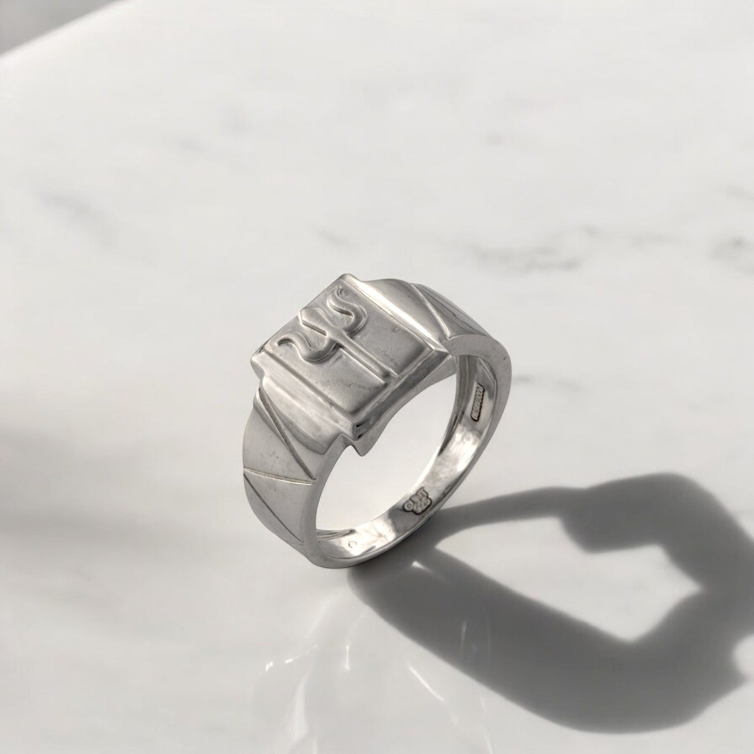 Sterling Silver EterKnight Three Spears Mens Ring
