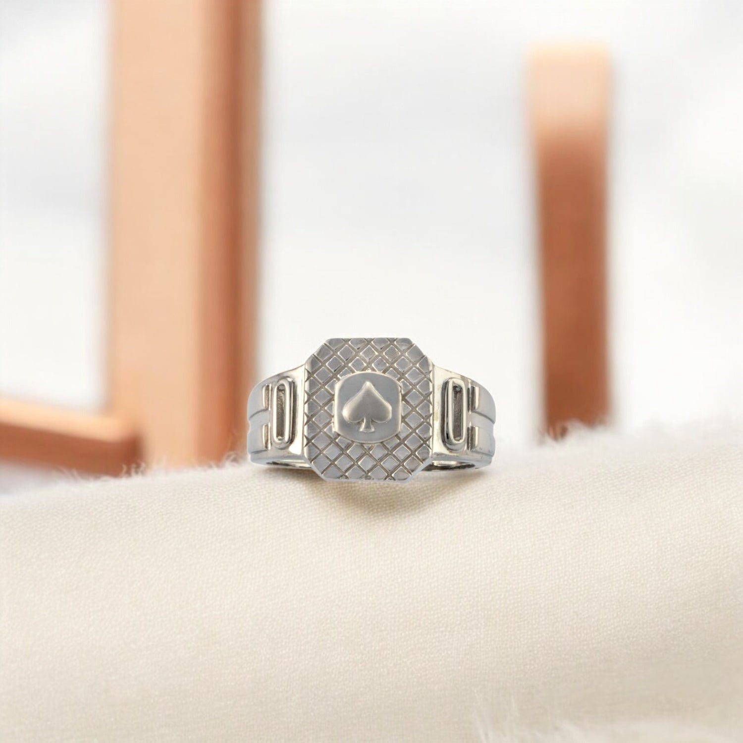 Sterling Silver EterKnight Spades Mens Ring