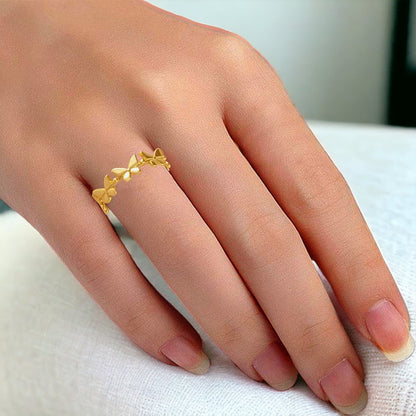 Gold Plated Butterfly Ring For Women & Girls