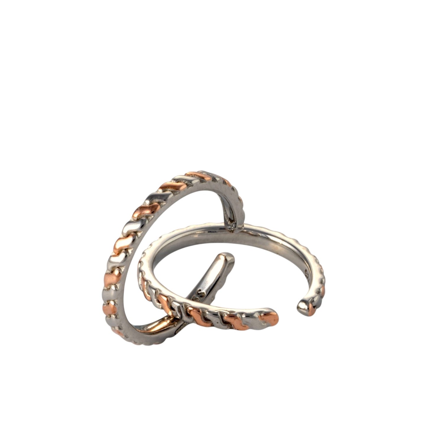 Sterling Silver Dual Tone Adjustable Elegant Toe ring for Women and Girls
