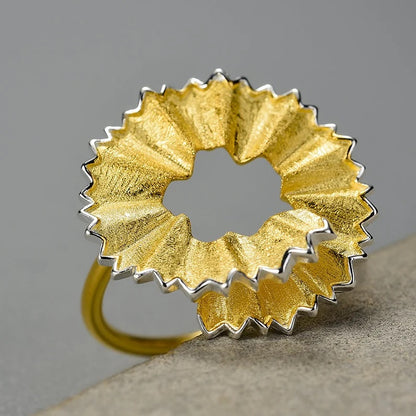 Golden Pencil Shave Ring For Women & Girls