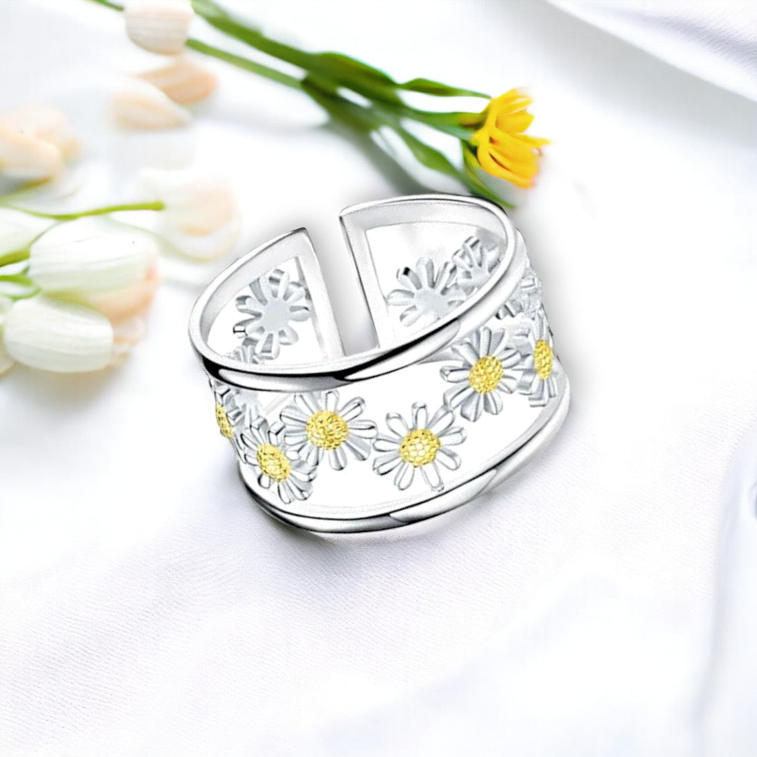 Daisy Silver Ring For Women & Girls