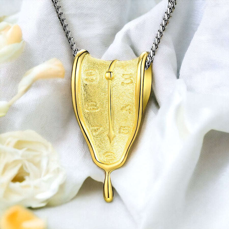 Golden Clock Leaf Pendant For Women & Girls(Without Chain)