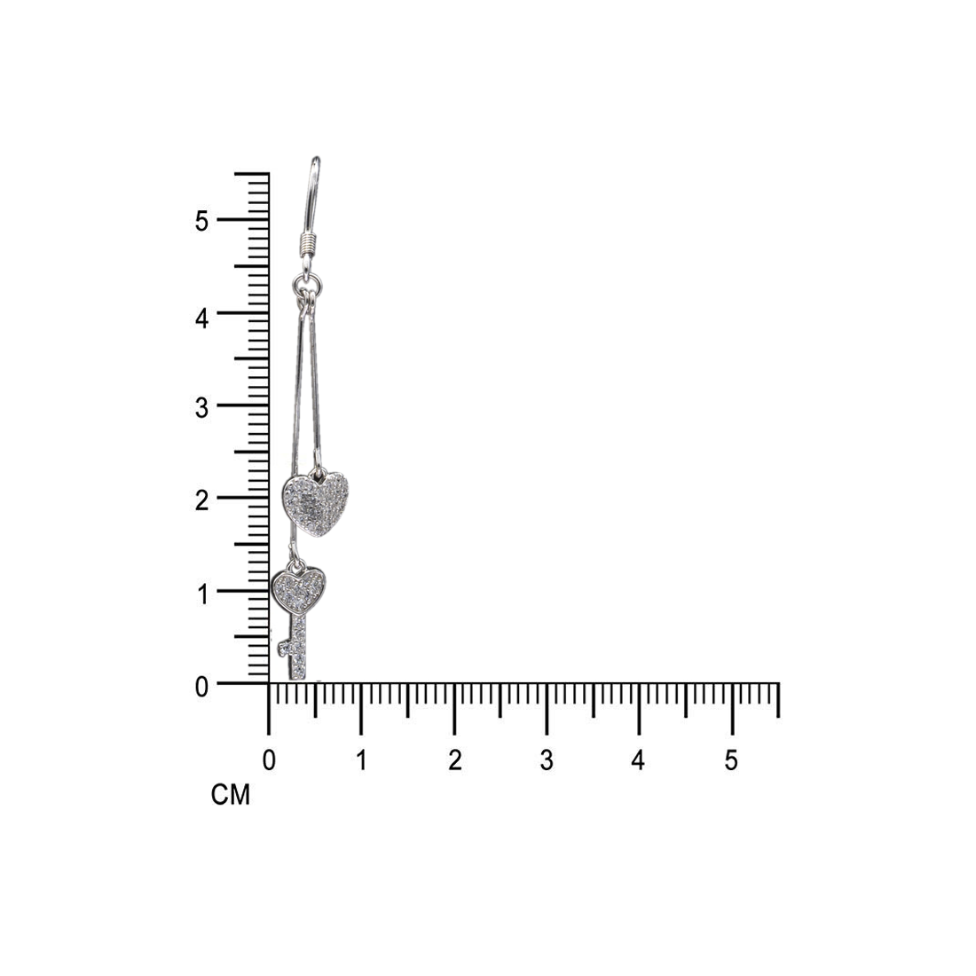 925 Sterling Silver Lock Design Heart Drop Earrings for Women & Girls