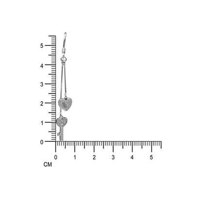 925 Sterling Silver Lock Design Heart Drop Earrings for Women & Girls