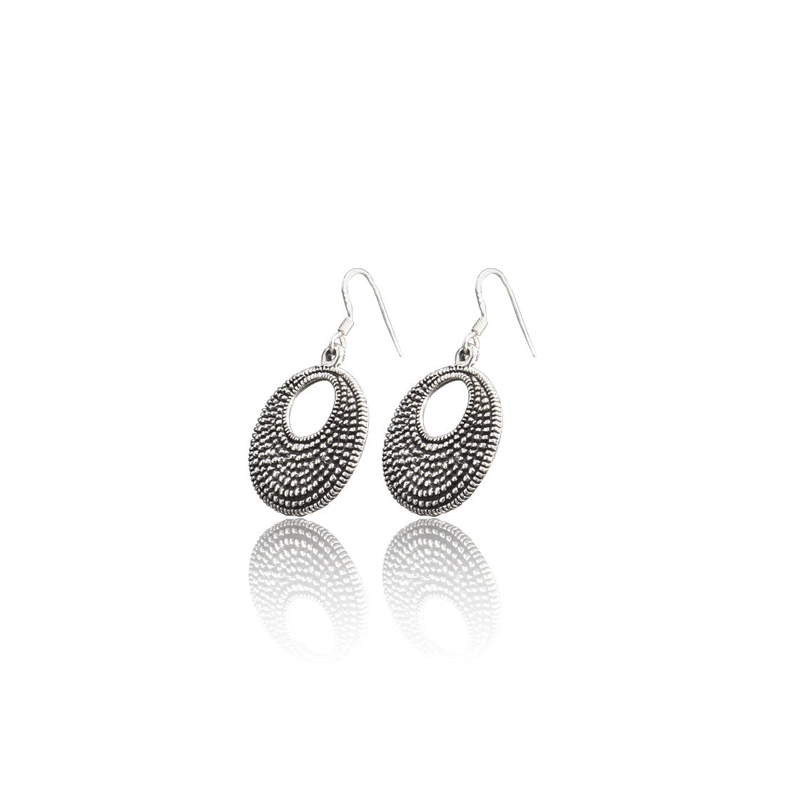 Sterling silver oxidized ethnic lunar earrings for women and girls