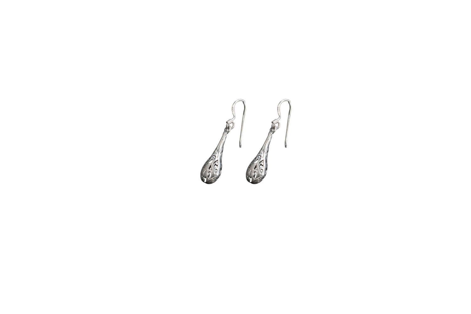 Sterling silver Moon Tarnish oxidized teardrop dangle earrings for women and girls
