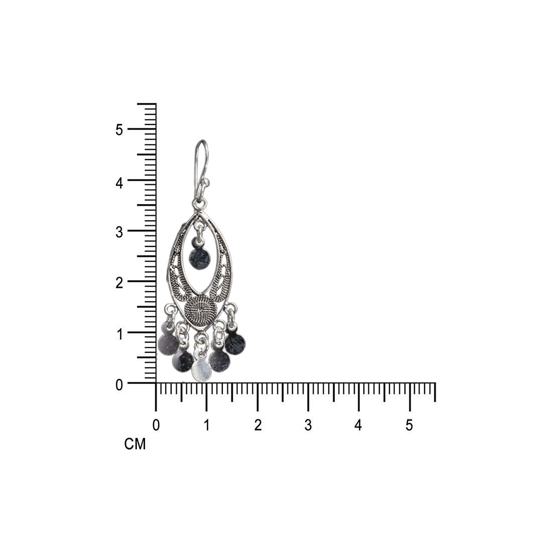 Sterling silver oxidized eye dangle earrings for women and girls