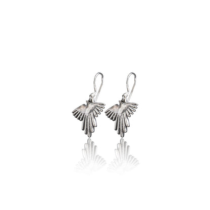 Sterling silver oxidized flying bird earring for women and girls