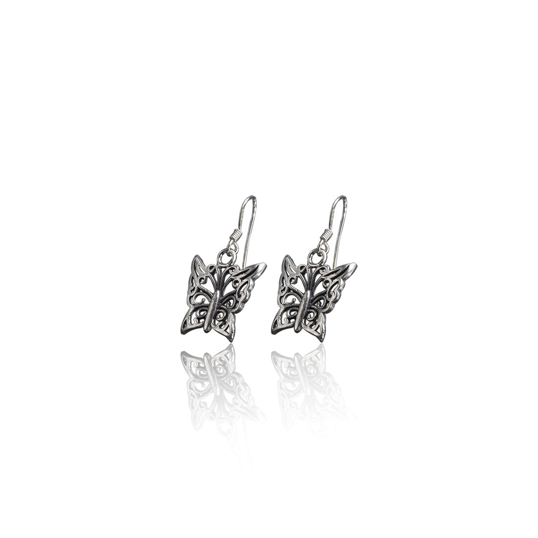 Sterling silver Moon Tarnish oxidized charm butterfly earrings for women and girls