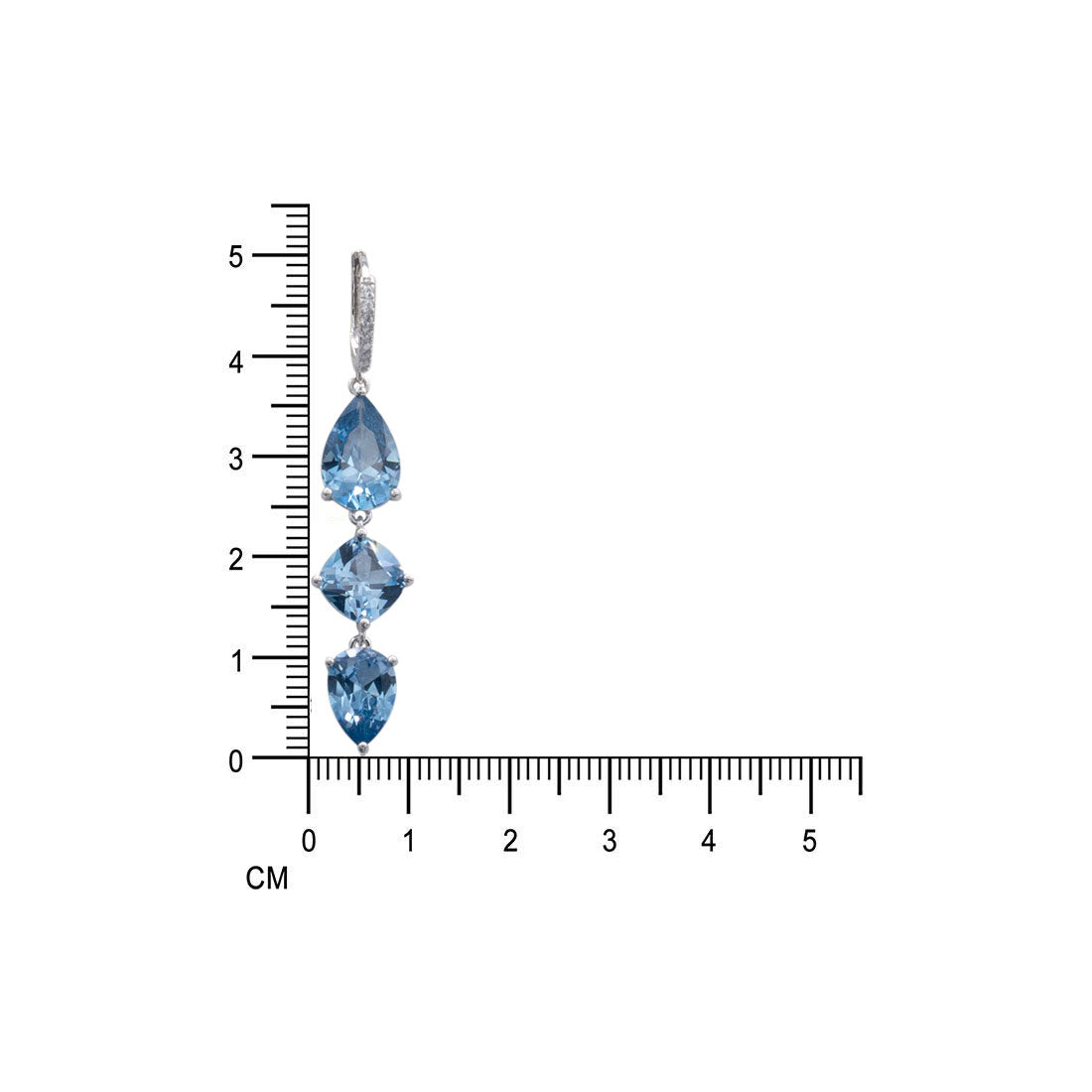 Sterling silver Blue stone tear drop earrings for women and girls