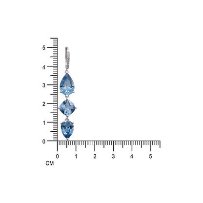 Sterling silver Blue stone tear drop earrings for women and girls