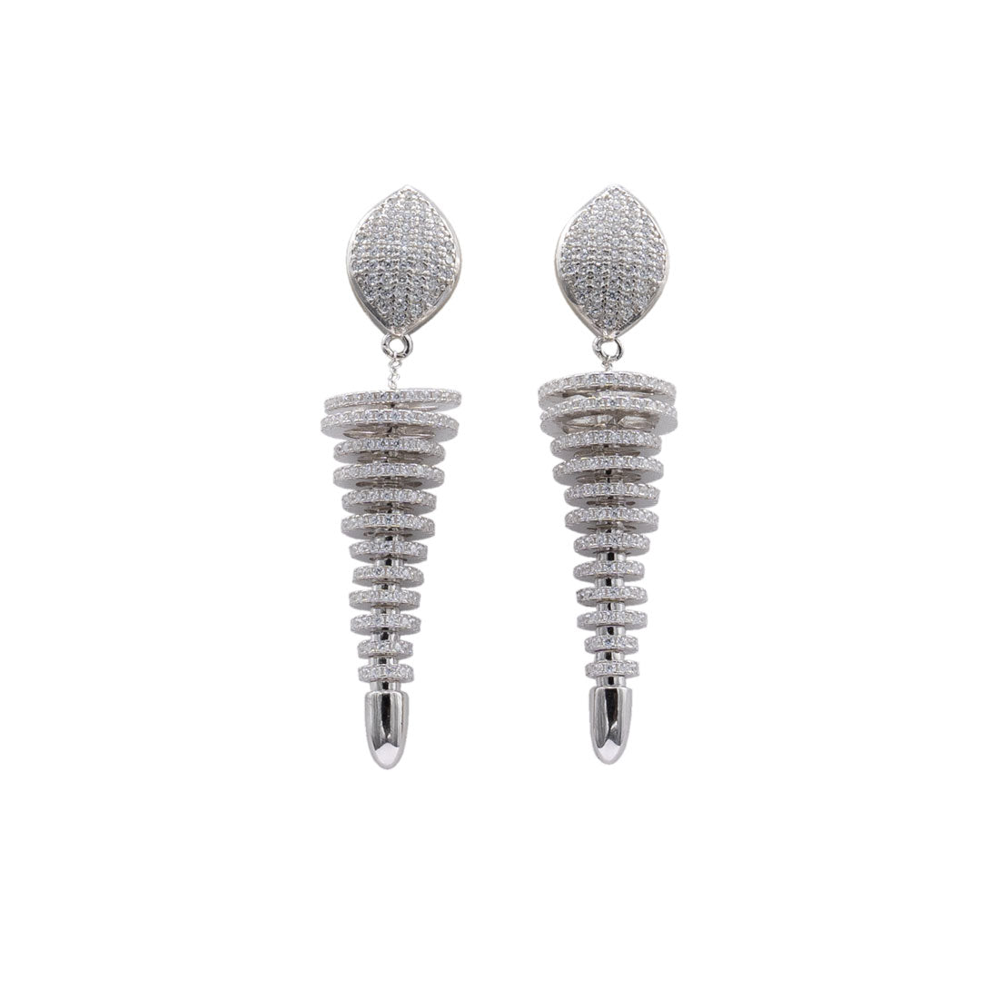 925 Sterling Silver Layered Circle Drop Earrings for Women & Girls